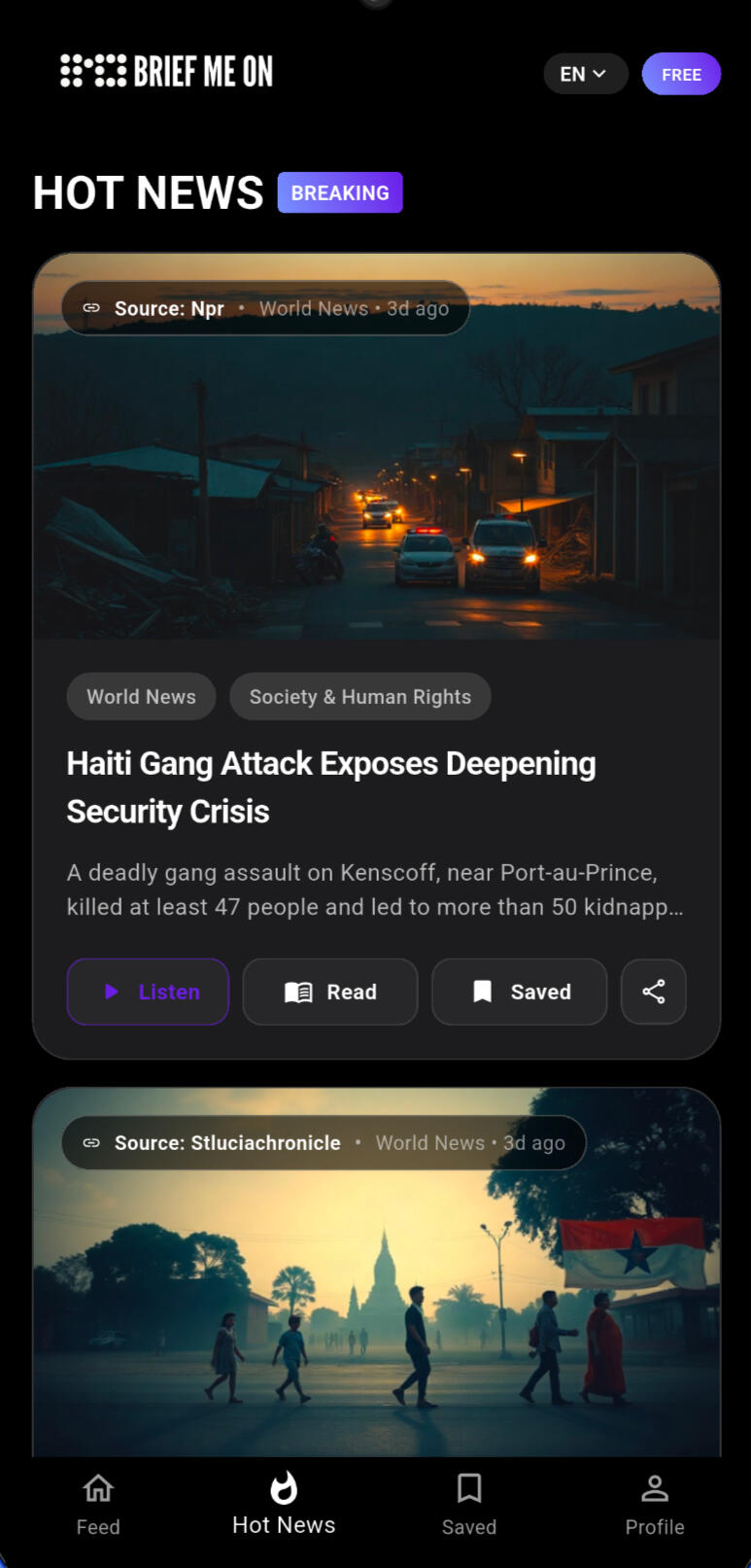 Brief Me On news aggregator, news app, mobile app, listen news, news briefly, brief news, news mobile app, top news app, download news app